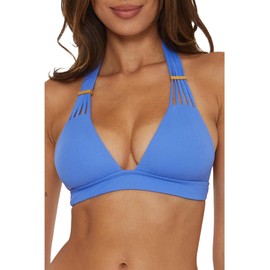 Becca Modern Edge Rib Halter Top Cornflower MD