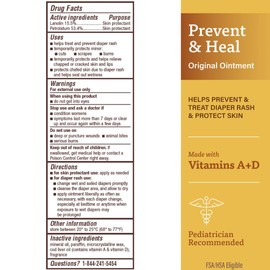 A+D A+D Original Diaper Rash Ointment, Baby Skin Protectant with Lanolin and Petrolatum, Seals Out Wetness, Helps Prevent Diaper Rash, 1.5 Ounce Tube, Packaging May Vary