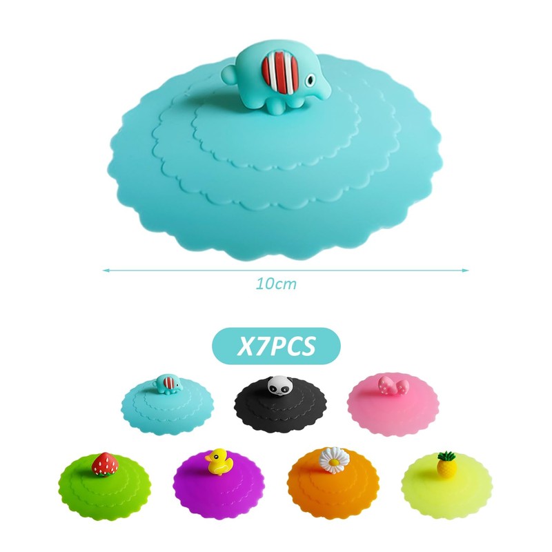 7 Cartoon Cup Lids, Cute Decorative Cup Lids, Beverage Can