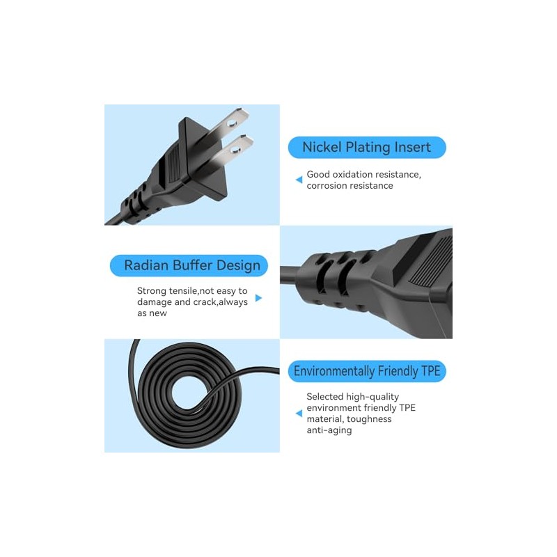 Guy-Tech AC Power Cord Cable Plug Compatible for 1st 2nd