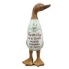 Shudehill Giftware Daisy Message Wooden Duck Ornament Gift - Family,