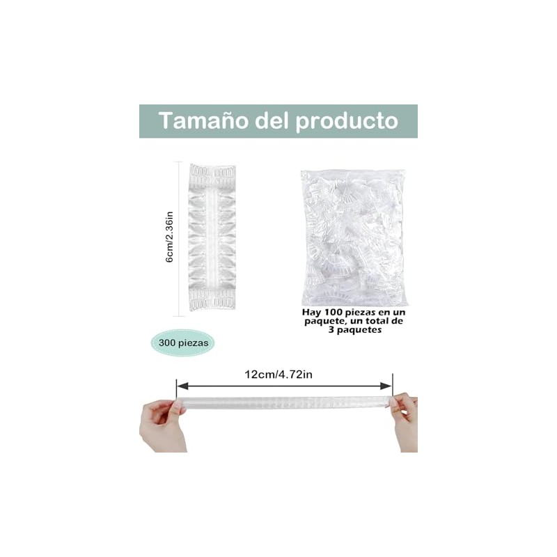 300 Cofias Desechable Ducha Plástico Impermeables Baño Reutilizables Proteger Cabello