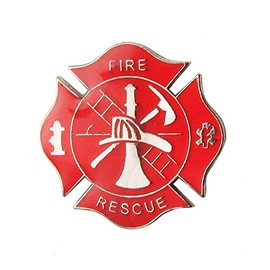 Treasure Gurus Fire Dept Maltese Cross Firefighter Collar Lapel Scramble Pin Tie Tack