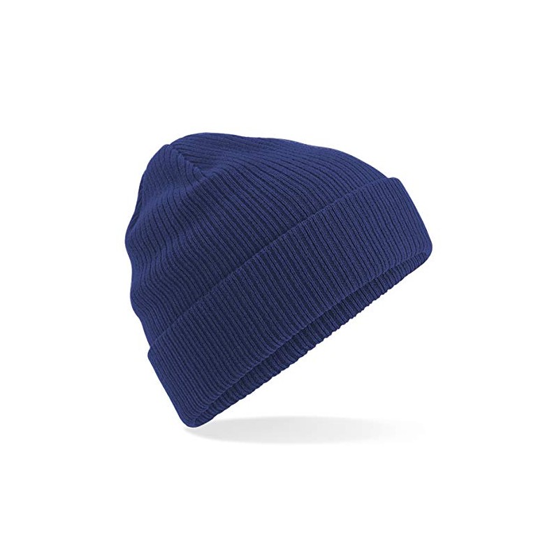Beechfield Unisex Organic Cotton Beanie, Navy (Oxford navy)