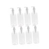 LABRIMP 8set Refillable Pump Bottles Transparent Liquid Dispenser White Pump