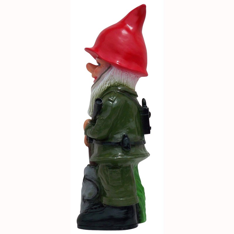 Rakso Soldier Gnome, 19", Large UV Resistant Lawn Ornament
