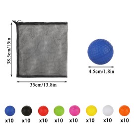 GBACHOOSE 80PCS Foam Golf Practice Balls Elastic Soft 8 Colored Foam Golf Balls Realistic Feel and Flight Training Sport Balls for Indoor or Outdoor Backyard Training