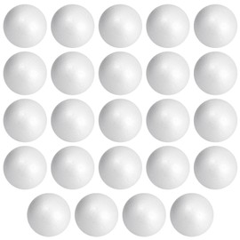 Juvale 3-Inch Foam Balls for Crafts - 24-Pack White Spheres - Smooth Polystyrene Balls for Decor & DIY - Versatile Craft Supplies for Painting