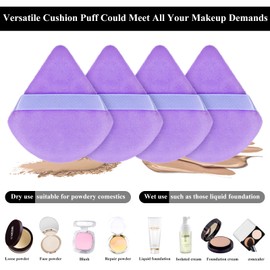 Maitys 12 Pieces Powder Puff Triangle Face Makeup Cosmetic for Loose Powder Soft Body Washable Reusable Foundation Sponge Mineral Wet Dry Makeup Tool(Purple, Small)