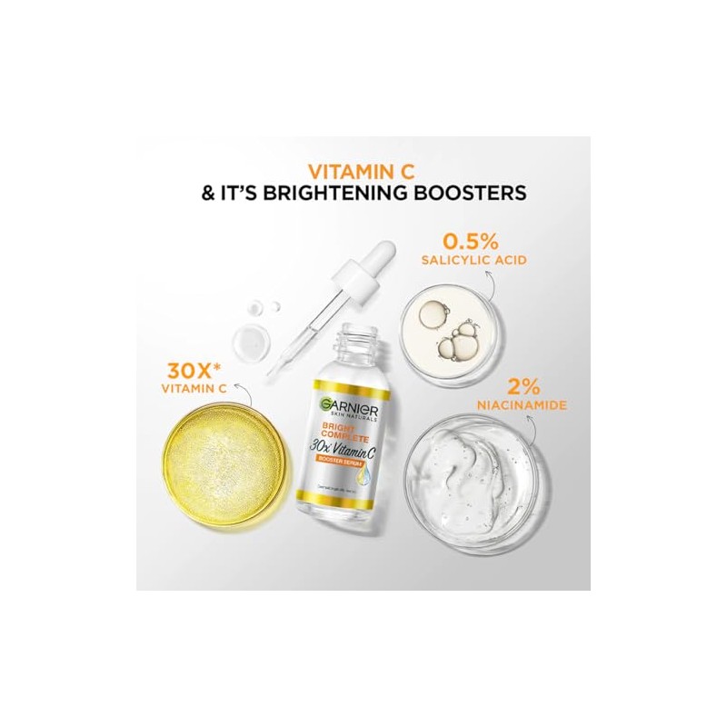 Garnier '' Suero facial potenciador de vitamina C Bright Complete,
