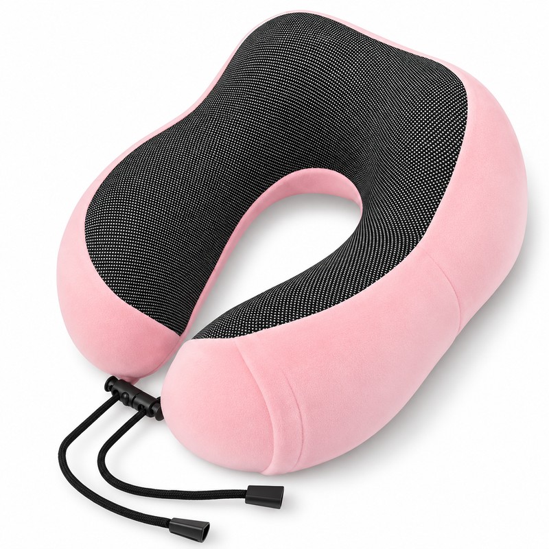 U-Shaped Travel Neck Pillow for Airplane and Car Rides –