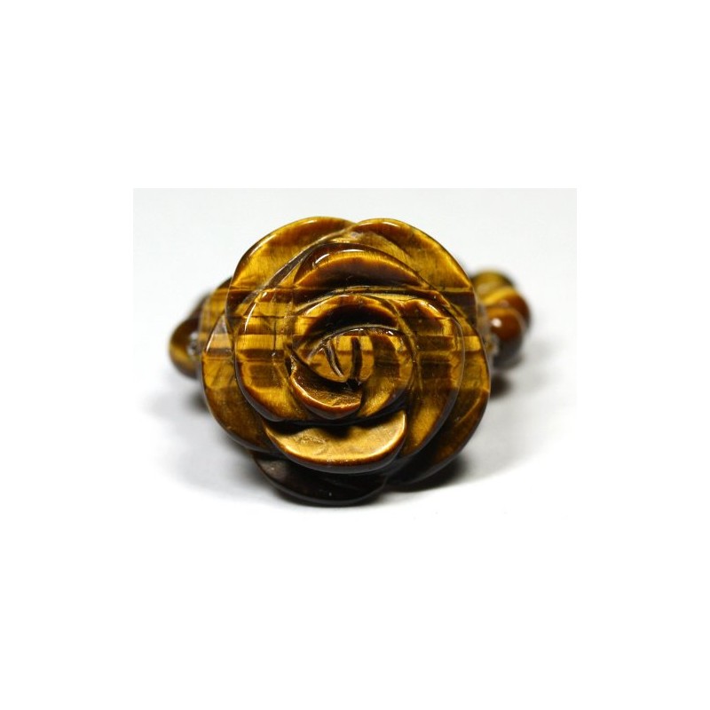 [Stone Distribution Center] [Ring] Flower Ring Tiger Eye (Bead Type)