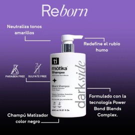 Motika Shampoo Negro - Matizador De Rubios Humo 450ml