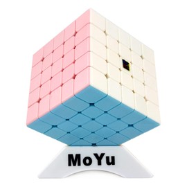 Oostifun OJIN Moyu MoFang JiaoShi Meilong Series Cube Meilong5 5x5x5 Cube Bright Pink Stickerless Cubing Classroom Meilong Forsted Surface Puzzle Cube With One Cube Tripod