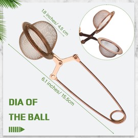 Yinder 20 Pcs Loose Leaf Tea Infuser Stainless Steel Mesh Snap Tea Ball Strainers with Handle Metal(Rose Gold)