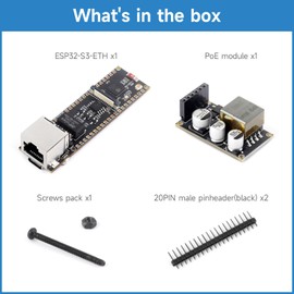 KLAYERS ESP32-S3R8 Ethernet Development Board with Wi-Fi, Bluetooth, PoE Power, Camera Interface for OV2640/OV5640, Pico-Compatible, Ideal for IoT, Image Capture, Smart Home & AI Projects