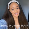 YIROO Headband Human Hair Wig Ombre Brown Yaki Straight Glueless