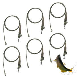 Core Line Carp Clip, 6 Pieces Carp Fishing Guide, 64 cm 45 lb Chod Rig, Fishing Accessories Carp Accessories, Leadcore, Safety Lead, for Various Water Conditions