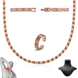 Cigmag Copper Necklace for Women, with 99% Solid Pure Ring Ultra Strength Magnets, Adjustable New Slim and Lightweight