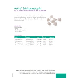 Askina Schlinggazetupfer Packung zu 20 Stück, pflaumengroß, steril