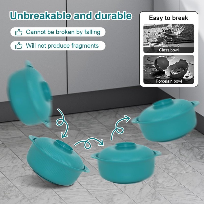 Oylnidea 4pcs Unbreakable Cereal Bowls- Microwave & Dishwasher Safe BPA-Free