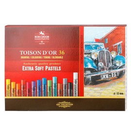 KOH-I-NOOR Toison D'or 8555 Artist's Extra Soft Pastels, Pack of 36 (FA8555)