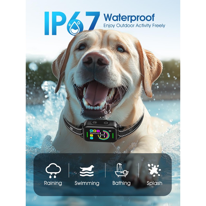 DINJOO Dog Bark Collar for Large/Medium/Small Dogs | Rechargeable Smart