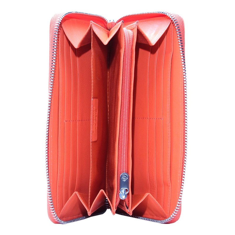 Esquire Viktoria Zip Around Wallet Flame Orange, Flame orange, Classic