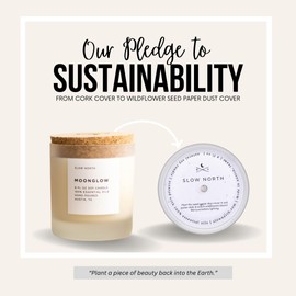 Slow North Moonglow Candle - Essential Oils and Pure Soy Wax Candle in a Reusable Frosted Glass Jar - A Unique and Mindful Scented Candle Hand-Poured in The USA (8 oz)