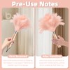 Pink Ostrich Feather Duster with Wooden Handle, 13.5 inch Natural