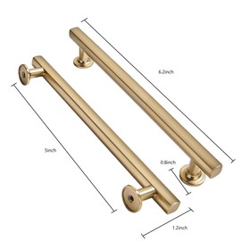 khtumeware 10 Pack 5 Inch(128mm) Brushed Brass Cabinet Pulls Kitchen Solid Heavy Duty Brushed Gold Cabinet Pulls Kitchen Cabinet Hardware for Cupboard Drawer Handles Dresser Pulls