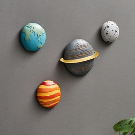 XGZY4PCS Planet Wall Hanging Set: Simple 3D Relief Art Wall Hanging Set, Fun Decoration for Living Room, Entrance, and Study