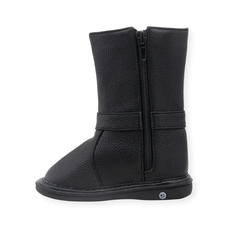 Wee Squeak Toddler Squeaky Boots Bow Black Size 4