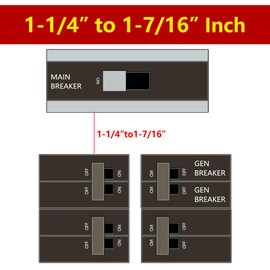 Generator Interlock Kit Compatible with Eaton Cutler Hammer Generator BR and CH Series 150 or 200 Amp Panel, 1 1/4–1 7/16" Spacing Between Main Breaker and Generator Circuit Breakers