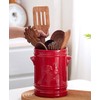 WAIT FLY Embossed Rooster Porcelain Kitchen Utensil Holder Flatware Storage