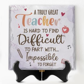 BOZSPACER Last Day Of School Gifts For Teacher Cool Gifts For Teachers Gifts For Teachergift For Teachers Women Teacher Appreciation Best Ceramic Table Decorations Sign for Teacher (Teacher Appreciation Ceramic Plaque)
