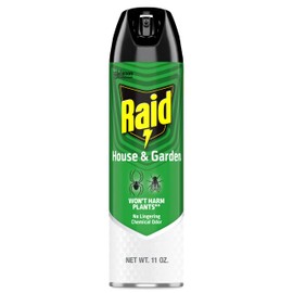Raid House & Garden Insect Killer Spray, Kills Listed Ants, Roaches & Spiders, For Indoor & Outdoor Use, Won't Harm Plants, 11 oz