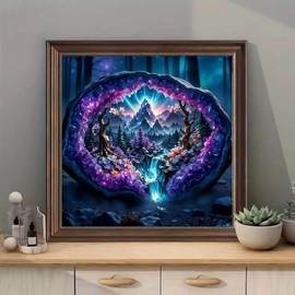SHICERNHJ Waterfall Diamond Painting Kits for Adults,Crystal Forest Iandscape 5D Diamond Art Kits for Beginners, DIY Full Drill Scenery with Gem Art Home Wall Decor12x12Inch