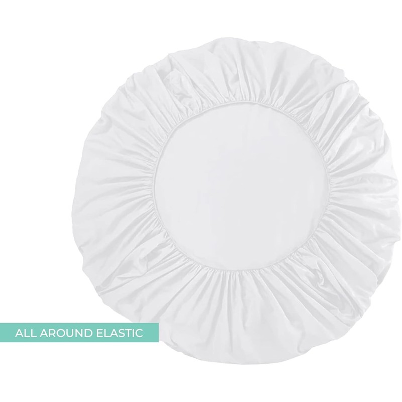 LivinEase Classic Fitted Sheet (White, Double (Pack of 5))