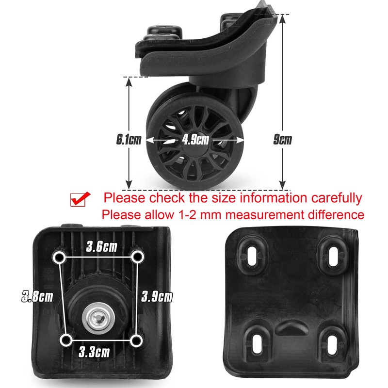 Volein 1 Pair Suitcase Wheels Replacement Luggage Wheels for Repairing