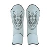 Playwell Matte White "Twin Tiger" Muay Thai Shin Guards -