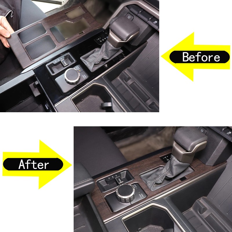 CSKT2022 Oak Pattern Console Gear Shift Panel Trim Cover Fit