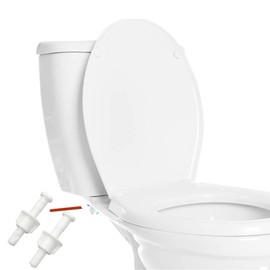 Rocky Mountain Goods Toilet Seat Bolt Replacement Screw Kit - Universal 2 Pack of White Plastic Toilet Seat Hinge Bolts to Secure Seat to Toilet Bowl - Durable Bolts and Nuts - Easy DIY Standard Size