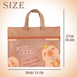 JYJLLM Children's A4 Document Bag Waterproof Double Zip School Organiser - Cute Nylon Mesh File Bag for Students, Travel & Office Supplies