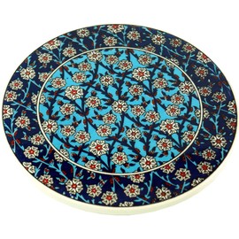 GURU SHOP Oriental Ceramic Coaster, Round Coaster with Mandala Motif, Pattern 1, Multicoloured, 1 x 16 x 16 cm, Coasters, Trays