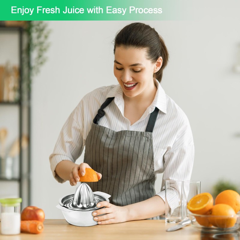 Lemon squeezer stainless steel, lemon squeezer hand press, diameter 13.8