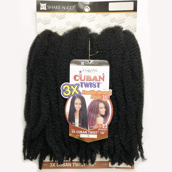 MULTI PACK DEALS! Free Tress Equal Braids Double Strand Style 3X Cuban Twist 16" (1-PACK, 4)