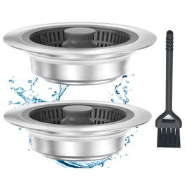 Kitchen Sink Drain Strainer, Pop-up Sink Stoppers, 3 in 1 Sink Drain Strainer, Upgraded Larger Sink Strainer Filter Basket, Cleaning Brush for US Sink Standard 3-1/2 Inch Drain Strainers