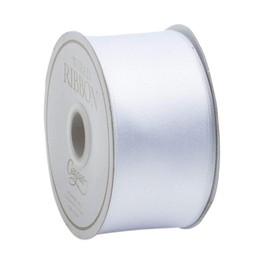 Caspari Solid White Satin Wired Ribbon - 27 Foot Spool