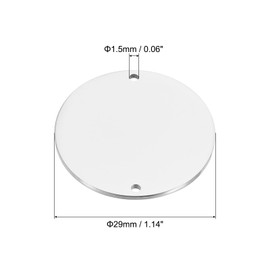 PATIKIL 29mm Stahl-Disc, 6 Stück Metall-Stanzrohlinge Tags Kreis Runde Metallplatte Schlag-Edelstahl für Lasergravur Stanzhandwerk Namensschild, Silber